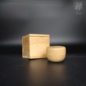 Caja japonesa de madera con tapa – Decoración zen wabi sabi, pequeño recipiente para la ceremonia del té, arte con vetas naturales de Japón