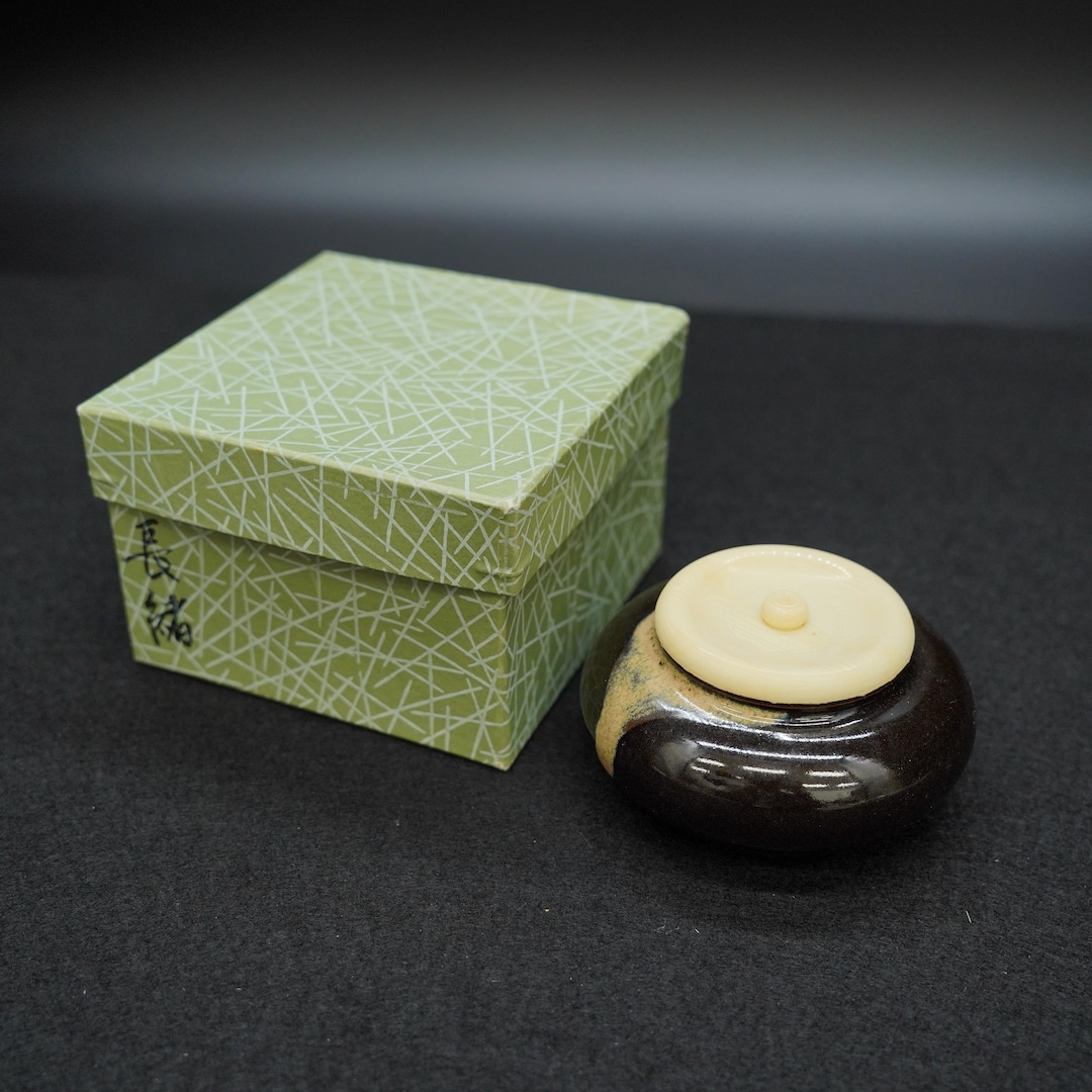 Vintage Japanese Kogo Incense Container With Ivory Lid for Tea Ceremony ...