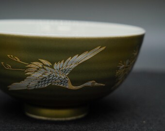 Kutani Ware Tea Cup With Rice Bowl Set – Crane & Turtle Gold