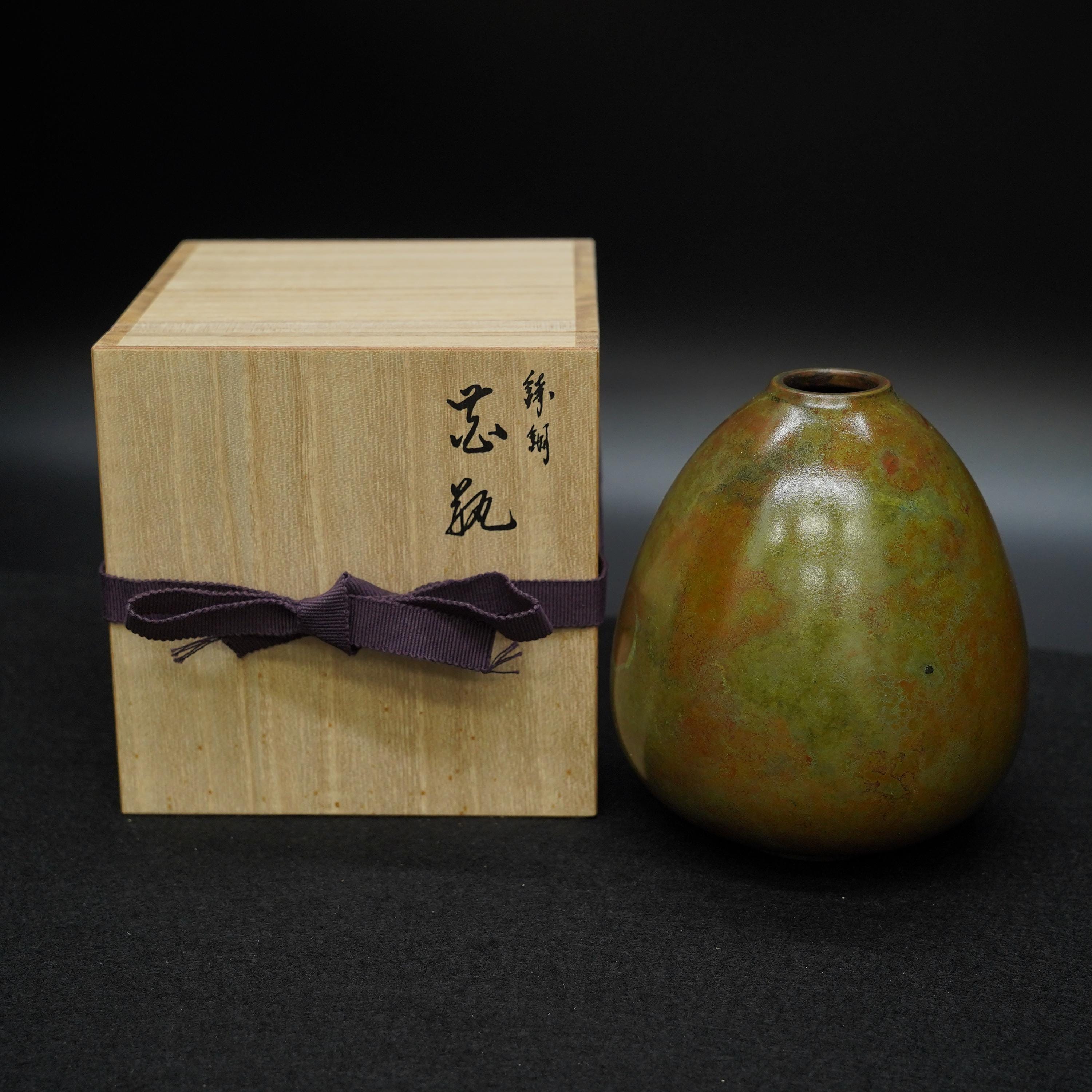 24金 彫金花瓶 木箱付き Chokin 24k gold - Etsy 日本