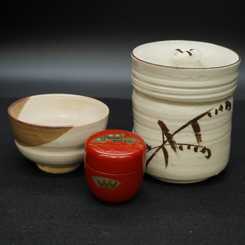 Japanese Tea Ceremony Set With Matcha Bowl and Natsume | Vintage ...