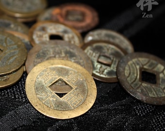 Kan&#39;ei Tsuho Edo Period Coin | Japanese Antique Samurai Era Copper Coin | Authentic Vintage Japan Currency for Collectors & Japan Lovers