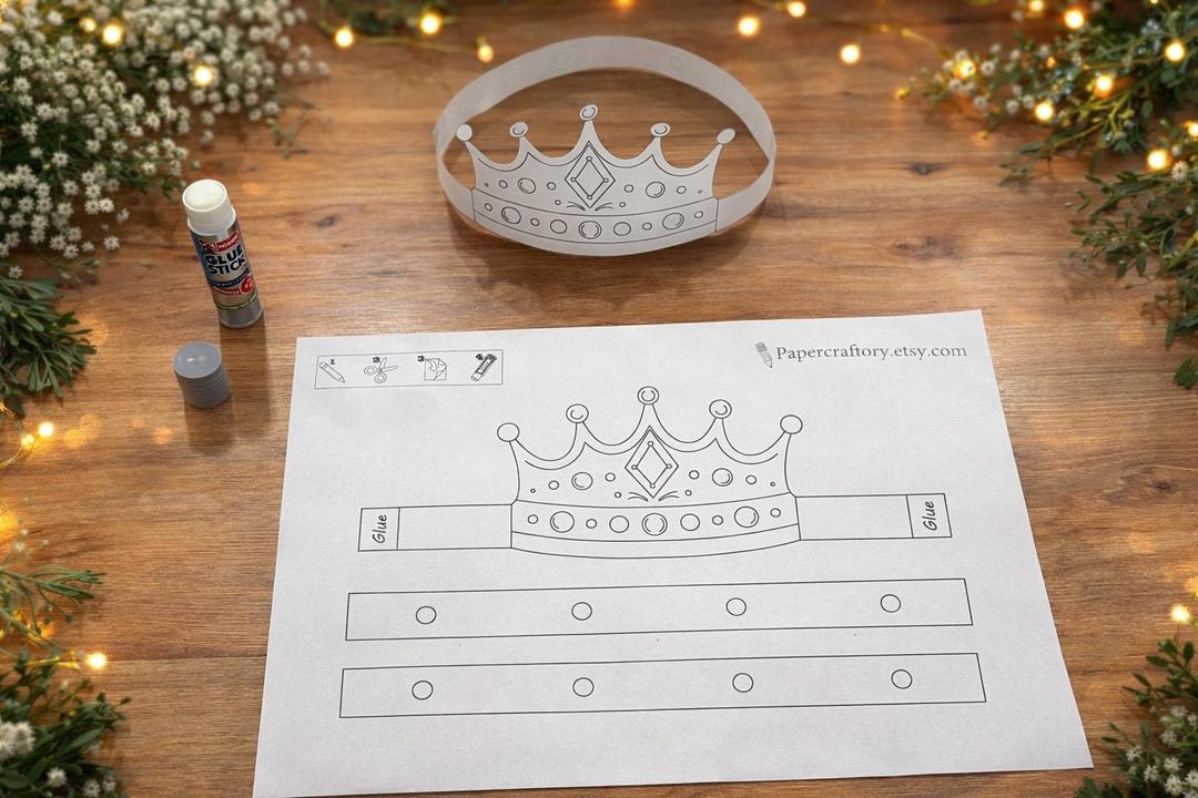 Printable Paper Crown Template for Kids | DIY Princess & King Crown ...