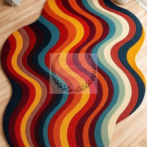 Multi Amoeba Hand Tufted Rug Irregular Shaped Handmade Woolen Area Rugs Carpets For Living Room, Bedroom, Kids Room, Any Room Rug 8x10 9x12