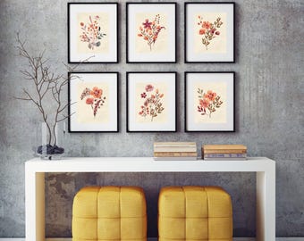 Vintage Botanical Print Set: Rustic Farmhouse Wall Art (Digital Download)