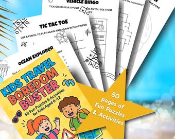 Libro de actividades de viaje imprimible para niños de 6 a 12 años