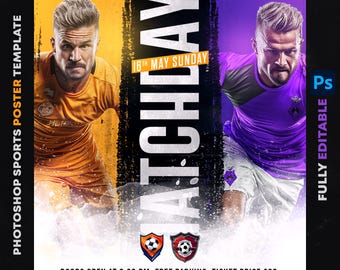 Editable Sports Poster Template PSD: Customizable Photoshop Design