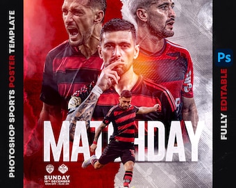 Editable Sports Poster Template PSD: Customizable Photoshop Design
