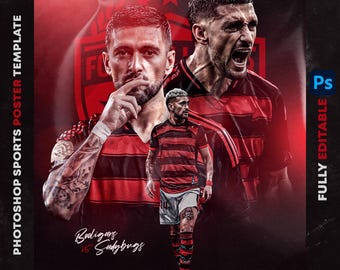 Editable Sports Poster Template PSD: Customizable Photoshop Design (Digital Download