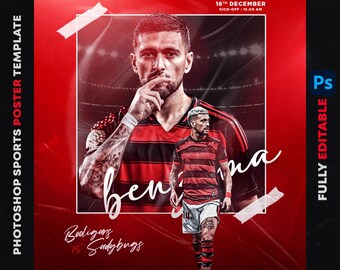 Editable Sports Poster Template PSD: Customizable Photoshop Design