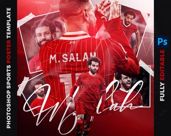 Editable Instagram and other social media sports poster template PSD. Customizable Photoshop template design