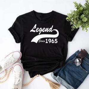 60th Birthday Gift T-Shirt, Legend Since 1965 T-Shirt, Official 60 Years Old Top, Men Women Birthday Legend Tee Shirt Present