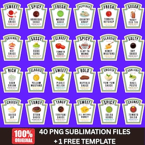 40+ Condiments Shirt Design PNG Bundle Condiment Labels PNG Group Condiment Shirt PNG Group Halloween Costume Costume Matching Condiment png