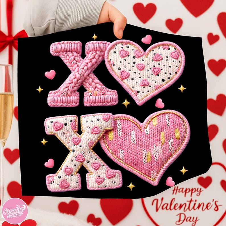 9 Valentines Day PNG Bundle Faux Yarn Latch Hook Yarn Bow Coquette ...