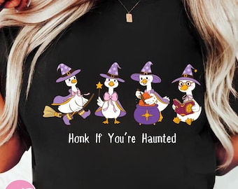 Oie d'Halloween mignonne sorcières PNG, Spooky Goose Halloween Png, Halloween Goose PNG, automne Png, automne Png, citrouille d'oie chemise Png, horreur mignonne Png