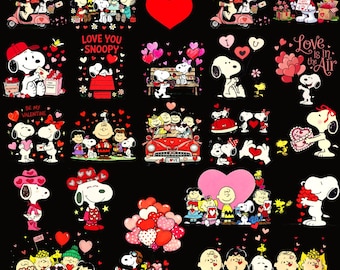 Valentijnsdag Snoopy PNG-bundel Snoopy Love Valentijnsdag clipart schattige hond cartoon puppy clipart schattige kalverliefde shirt sublimatie puppy
