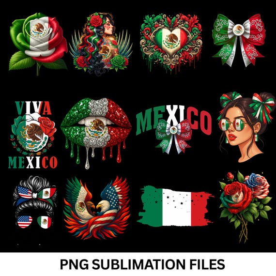 Viva Mexico PNG Bundle Mexico PNG Mexican Independence Day Fiesta Bow Mexico Pride Spanish Pride Proud Latina Gift Latin Flags Sublimation