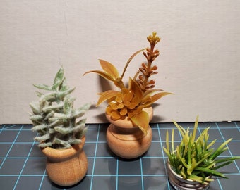 Decoración de otoño en miniatura, conjunto de 3 plantas, escala 1:12