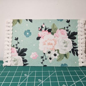 Miniature 1:12 scale, soft floral farmhouse rug, 4x6