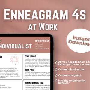 Enneagram Type Four at Work | Digital Download | Strengths, Triggers, Communication Tips | Workplace Personality Resource