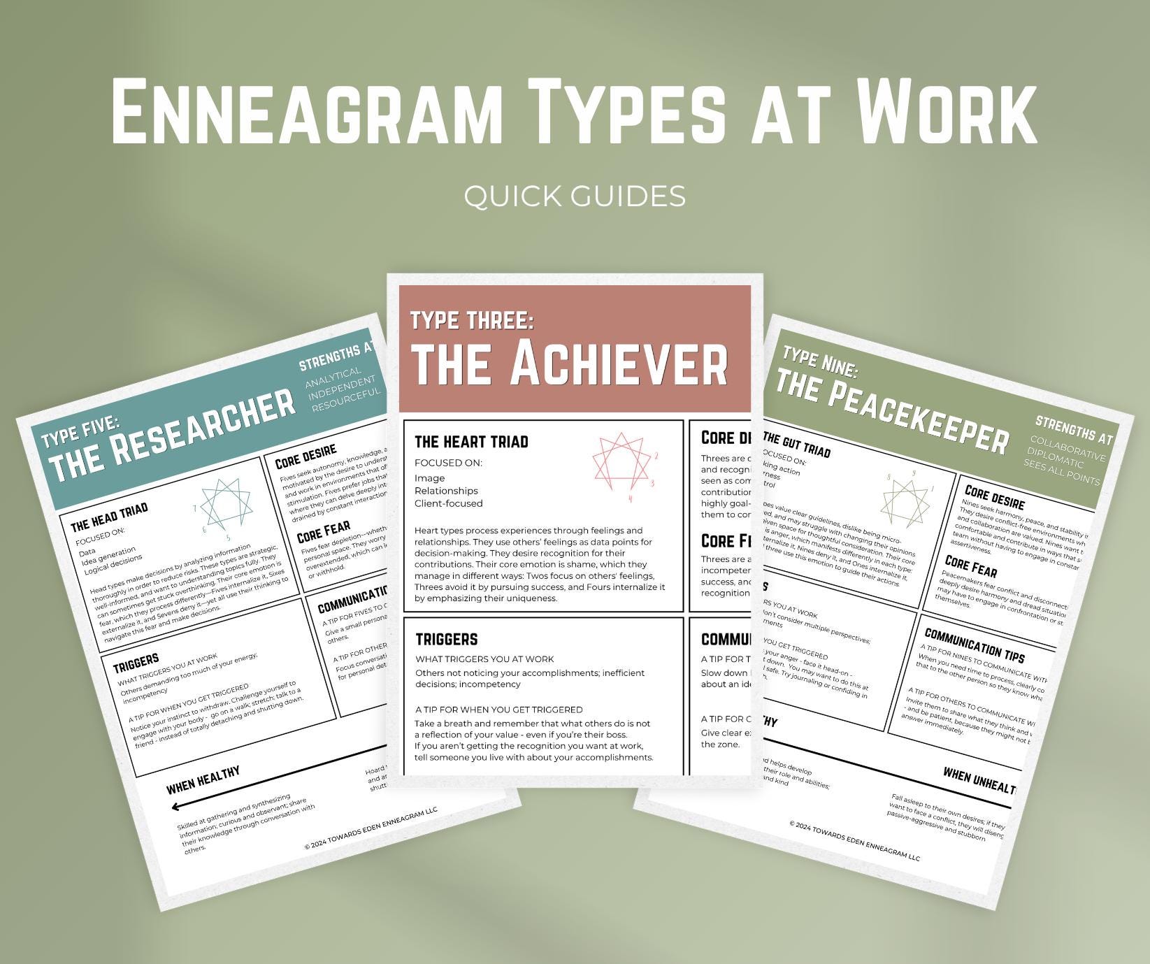 The 9 Enneagram Types at Work | Digital Download | Strengths, Triggers, Communication Tips ...