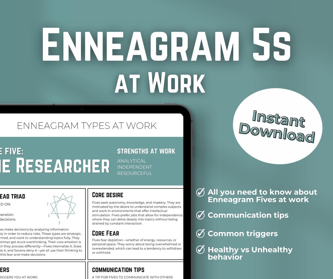 Type Five Structure Example Enneagram Type Five at Work | Digital Download | Strengths, Triggers ...