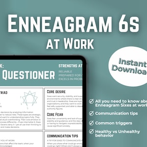 Enneagram Type Six at Work | Digital Download | Strengths, Triggers, Communication Tips | Workplace Personality Resource