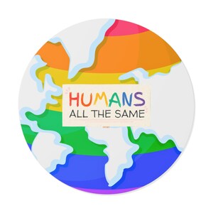 PRIDE World ronde vinylstickers - inclusief decor, LGBTQ+-ondersteuning, regenboogstickers, boodschap van de mensheid, ideaal als cadeau