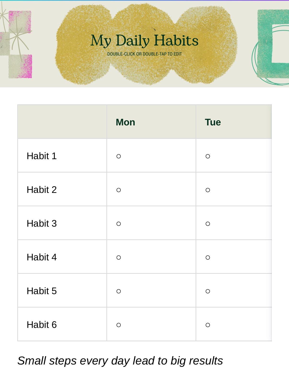 Daily Habit Tracker Printable PDF – Productivity & Goal Planner ...