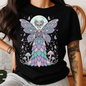 Watercolor Moon Fairy PNG | Magical Fantasy Clipart | Whimsical Elf with Flowers and Mushrooms Digital Art