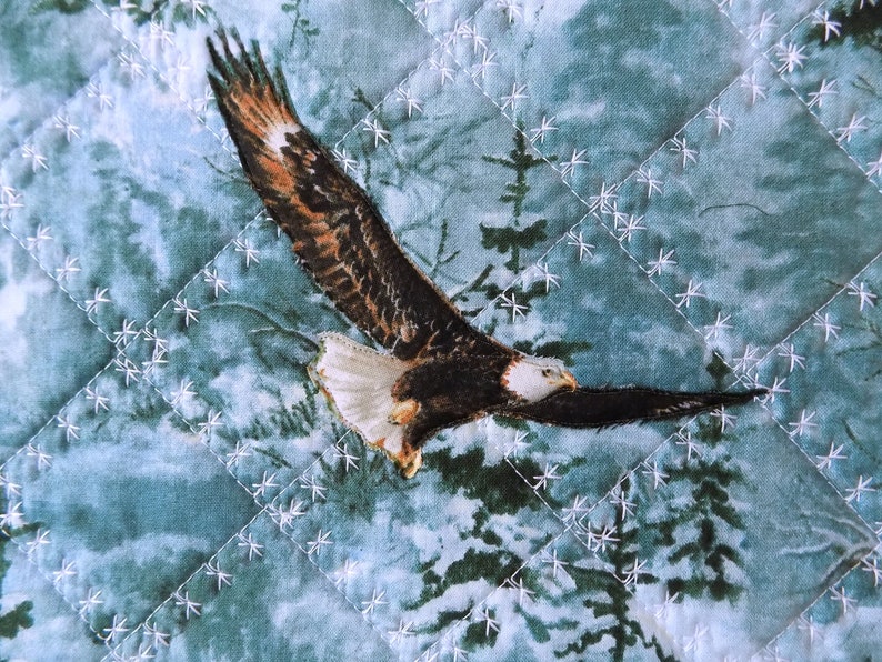 Landscape Quilt Art Quilt Elk Eagle River Waterfall Etsy