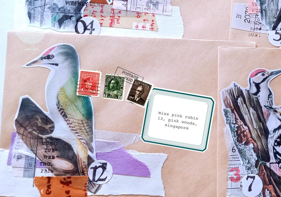 Handmade Birds Decorated Envelopes for Mailing set of4 Mail Etsy