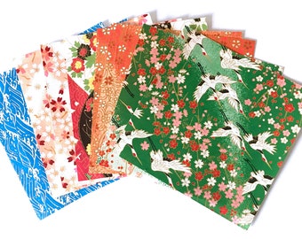 Scrap Pack - Japanese rice and origami paper ephemera, paper with beautiful golden print 2