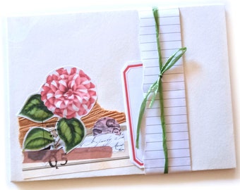 Collage di fiori fatti a mano Buste decorate per mailing (set di 4) Mail art / posta di lumaca