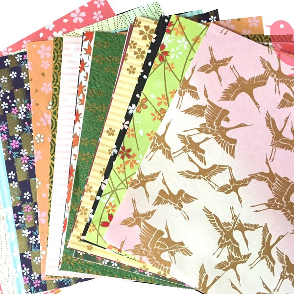 Scrap Pack - Japanese rice and origami paper ephemera, paper scraps (lot 1)