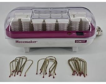 Vtg Conair Wavemaker HS16 20 Hot Rollers Curlers Clean w/ Original Clips TESTED