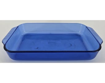 ビンテージ パイレックス 233-R ブルーコバルトガラス製キャセロール皿 13x9x2インチ 3クォート 80年代