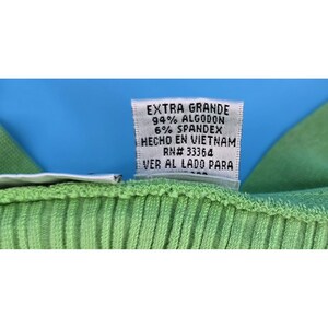 Vtg Energie Juniors XL Green Off Shoulder Top Shirt Fitted Ribbed Y2K Stretch image 3