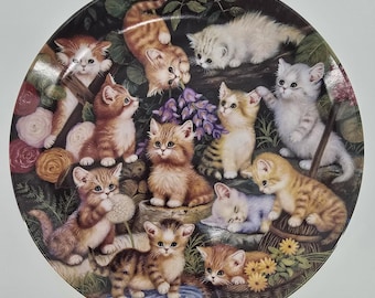 Vtg Bradford Exchange "Cheerful Finale" Kitten Plate Jurgen Scholz 9.25" Cat '97