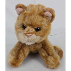 RUSS Orange Tabby Cat Whiskers Plush Kitten Vintage 6&quot; Mini Stuffed Kitty Toy