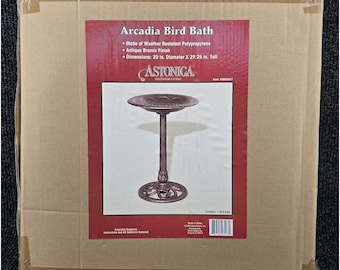 Astonica Arcadia Bird Bath 20x29 Weather Resistant Antique Bronze Resin Birdbath