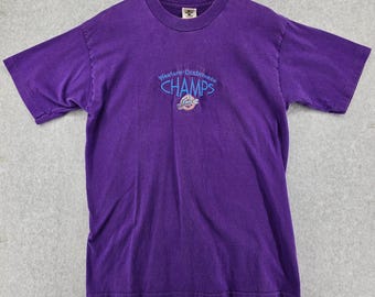 Vtg Utah Jazz Western Conf. Champs 1998 T-Shirt Mens L Purple NBA Basketball