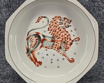Vtg Villeroy Boch Znaki Zodiaku Lew Talerz Miska Sześciokątna MCM 60s