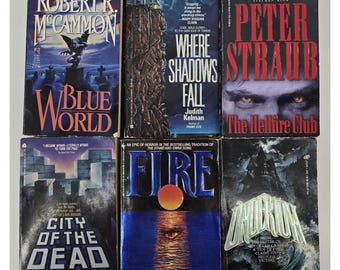 Lote de 6 novelas de terror antiguas en rústica de varios autores de los años 80 y 90. Terror