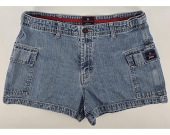 Vtg Y2K Bum Equipment Cargo Blue Denim Shorts Juniors 11 Jean Utility Skate Mid