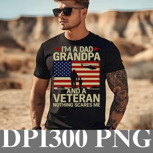 Patriotic Veteran PNG: USA Flag Soldier, Dad Grandpa Design (Digital Download)