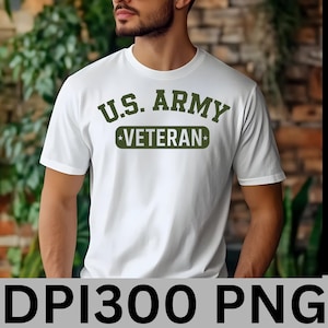 Veteraan van het Amerikaanse leger PNG – militair stencilsublimatieontwerp, patriottische veteraan PNG voor T-shirts, Cricut, mokken, digitale download