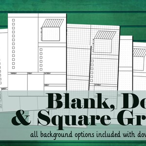 Weekly Lists & Boxes Planner Inserts A5 Printable Planner Bullet Journal Inspired Blank, Square, Dot Grids Week Layout Undated Wo2P image 3