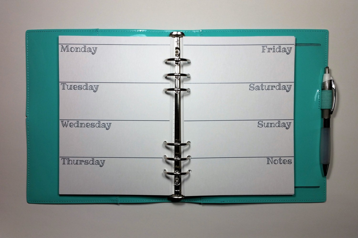 Weekly Planner Inserts - A5 Printable Planner - Horizontal Undated ...