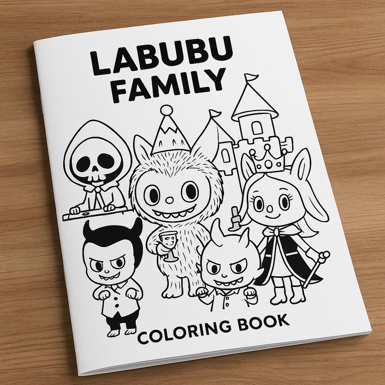 Labubu Coloring Pages: Family Tree, Monsters - 15 Page Printables (PDF ...